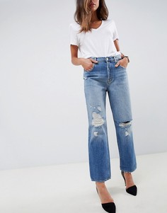 Рваные джинсы с завышенной талией J Brand Ivy - Синий