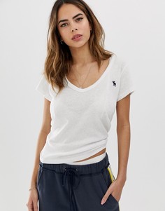 Футболка с глубоким V-образным вырезом Abercrombie & Fitch - Белый
