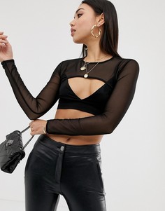 Сетчатый кроп-топ ASOS DESIGN - Черный