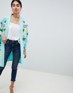Куртка-кимоно с цветочной отделкой ASOS DESIGN - Мульти