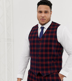 Облегающий клетчатый жилет с вафельной фактурой ASOS DESIGN Plus - Темно-синий