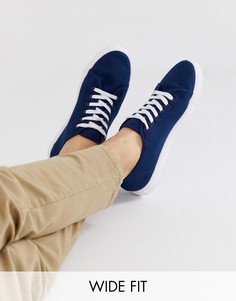 Темно-синие парусиновые кроссовки для широкой стопы ASOS DESIGN - Темно-синий