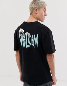 Черная футболка с принтом Volcom Panic - Черный