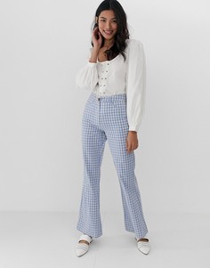 Расклешенные брюки в клетку ASOS DESIGN - Мульти