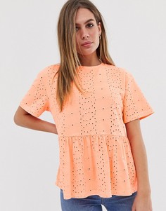 Свободный топ с вышивкой ASOS DESIGN - Оранжевый