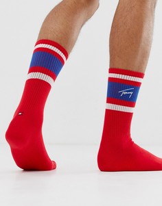 Красные носки в стиле ретро с логотипом Tommy Jeans - Красный
