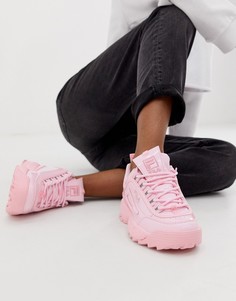 Розовые лакированные кроссовки Fila - Черный
