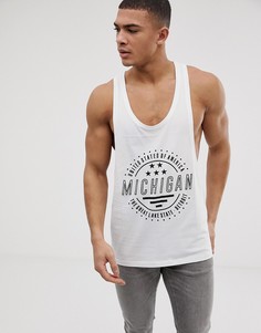 Майка-борцовка с принтом ASOS DESIGN - Белый