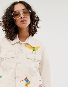 Джинсовая куртка из органического хлопка с вышивкой Kings Of Indigo - Кремовый