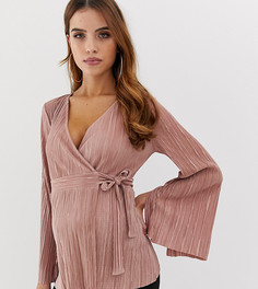Розовый плиссированный топ с запахом ASOS DESIGN Maternity - Розовый