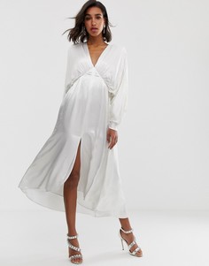 Платье миди с рукавами летучая мышь ASOS EDITION - Белый