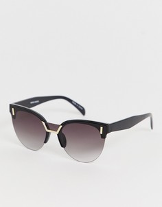 Круглые солнцезащитные очки с геометрической отделкой Vero Moda - Черный