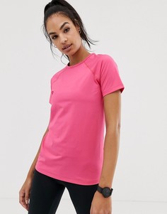 Топ с короткими рукавами и сетчатой вставкой сзади ASOS 4505 - Розовый