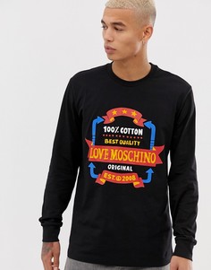Лонгслив с логотипом на груди Love Moschino - Черный