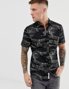 Рубашка с короткими рукавами и принтом Only & Sons - Черный