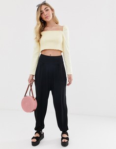 Трикотажные гаремные брюки ASOS DESIGN - Черный