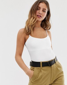 Белое боди в рубчик Bershka - Белый