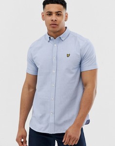 Голубая оксфордская рубашка с короткими рукавами Lyle & Scott - Синий