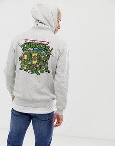 Худи серого цвета с принтом черепашек Ниндзя Pull&Bear - Серый