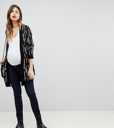 Синие джинсы слим с посадкой над животом Mamalicious maternity - Синий Mama.Licious