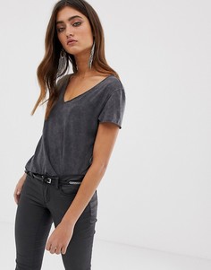 Футболка с эффектом кислотной стирки AllSaints Emelyn Budan - Черный