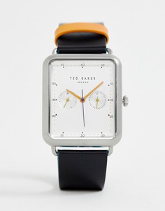 Прямоугольные часы с кожаным ремешком Ted Baker Isaac - Черный