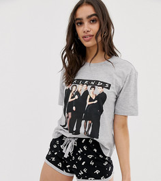 Пижама из топа и шортов с надписью friends ASOS DESIGN - Мульти