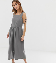 Минималистский комбинезон со сборками на талии ASOS DESIGN Petite - Черный