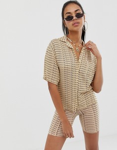 Гавайская рубашка от комплекта с принтом Motel - Бежевый