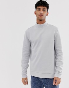 Серый свитшот с высоким воротником ASOS DESIGN - Серый