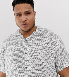 Рубашка с отложным воротником и мелким цветочным принтом Jack & Jones Premium Plus Size - Белый