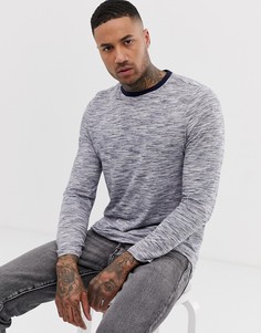 Длинный лонгслив с асимметричным краем ASOS DESIGN - Темно-синий