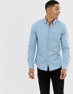 Облегающая эластичная джинсовая рубашка ASOS DESIGN - Синий