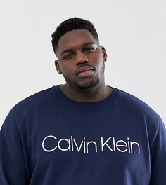 Темно-синий свитшот с большим логотипом Calvin Klein - Темно-синий