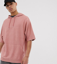 Розовый oversize-худи с короткими рукавами и махровой изнанкой ASOS DESIGN Tall - Розовый