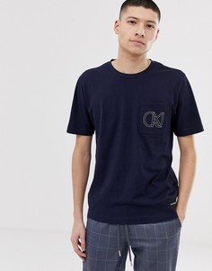 Футболка с принтом на кармане Calvin Klein Jeans - Темно-синий