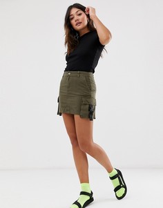 Зеленая мини-юбка в стиле милитари Bershka - Зеленый
