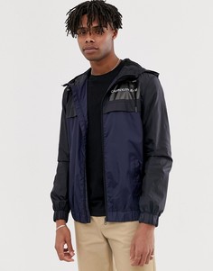 Куртка с капюшоном в стиле колор блок Calvin Klein Jeans - Темно-синий