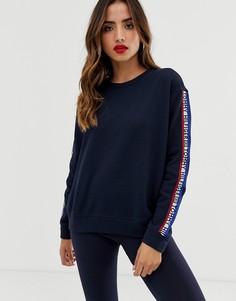 Свитшот с фирменной лентой на рукавах Tommy Hilfiger Louise - Темно-синий