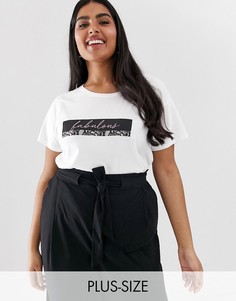 Белая футболка с логотипом New Look Curve fabulous - Белый