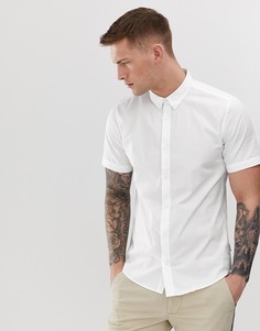 Эластичная хлопковая рубашка с короткими рукавами Only & Sons - Белый