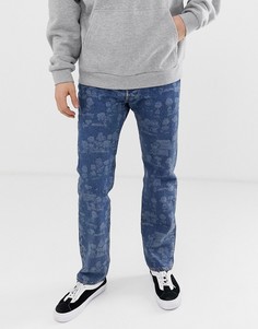 Светлые джинсы классического кроя со сплошным принтом Peanuts Levis 501 original - Синий Levis®