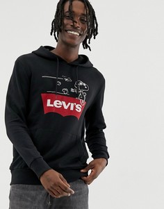 Черный худи с логотипом Levis Peanuts Snoopy red baron - Черный Levis®
