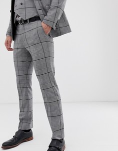 Черные узкие брюки в клетку Burton Menswear - Черный