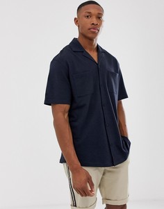 Темно-синяя рубашка с короткими рукавами и карманами Jack & Jones Originals - Темно-синий