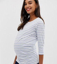 Синяя футболка с рукавами 3/4 New Look Maternity - Синий