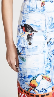 Stella Jean Bird Print Midi Skirt