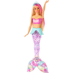 Кукла Barbie Dreamtopia "Сверкающие огни русалки", Блондинка с розовой прядью Mattel
