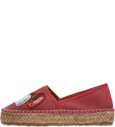 Текстильные эспадрильи на платформе Love Moschino