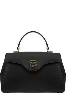 Черная сумка из натуральной кожи с одним отделом Tosca BLU